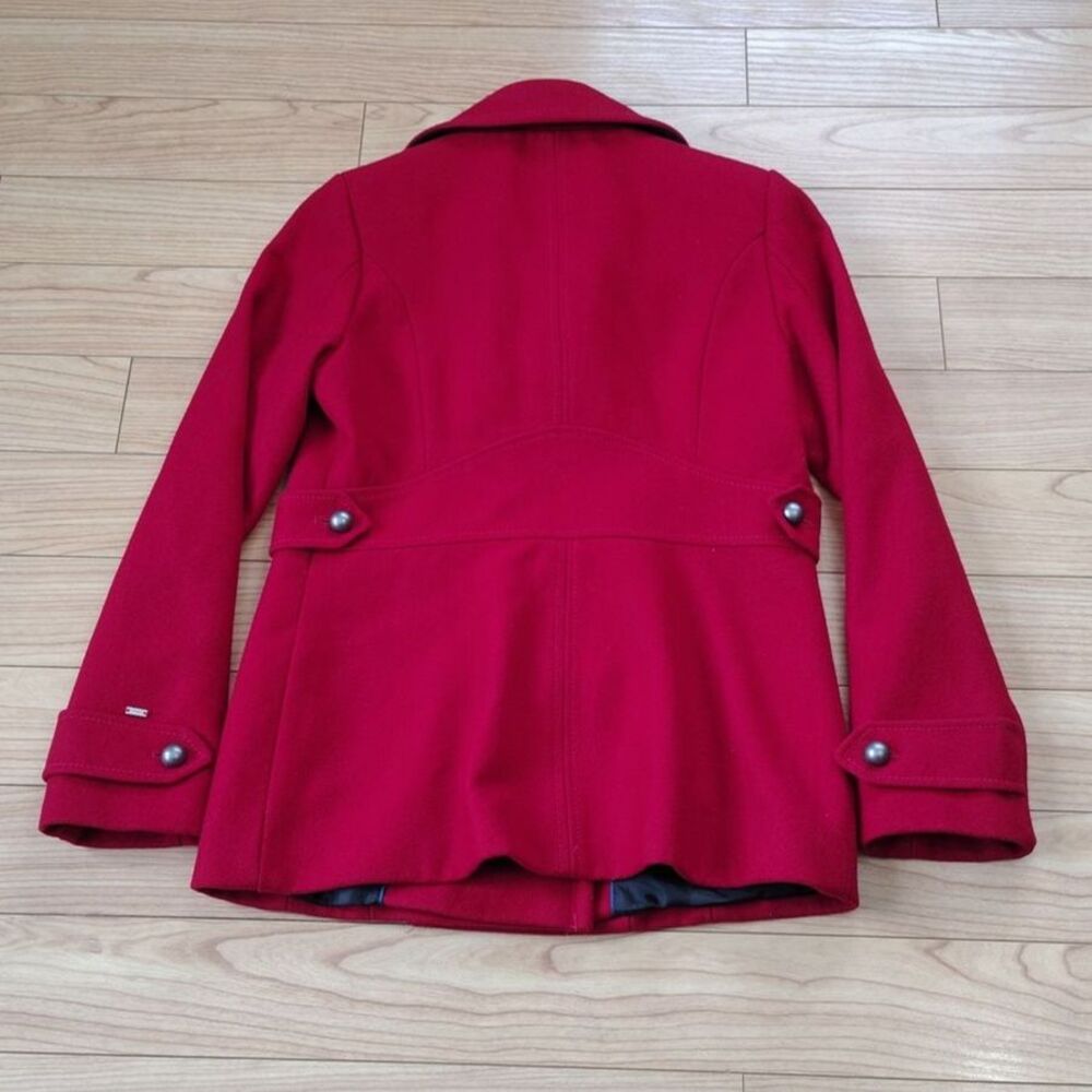 Tommy Hilfiger Cardinal Red Wool Blend Peacoat Size 6 - Picture 3 of 11